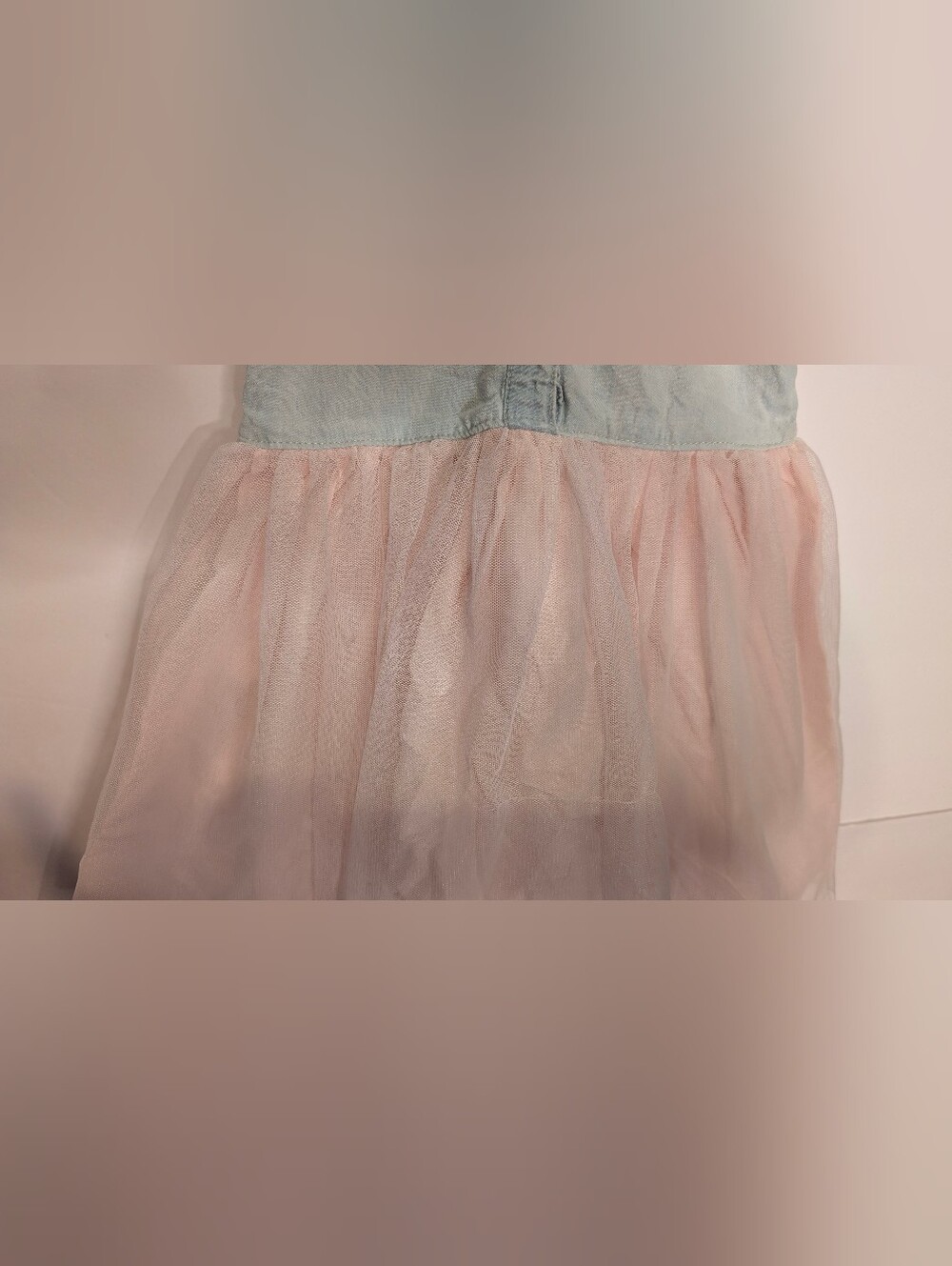 OshKosh B'gosh Light Blue Denim Top with Pink Tulle Skirt Dress. Size 2T - Picture 7 of 10
